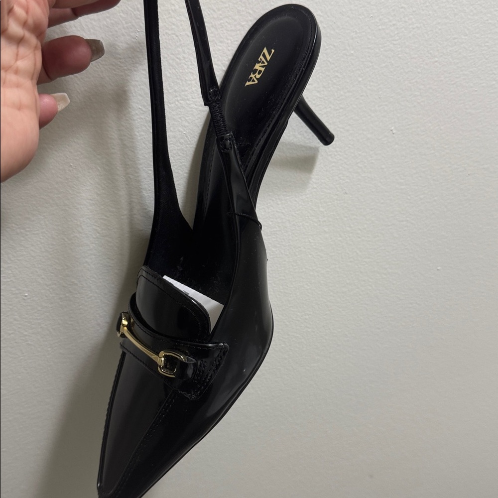 🎉SALE🎉NWT🎉ZARA Slingback Buckle Heels - Picture 9 of 10
